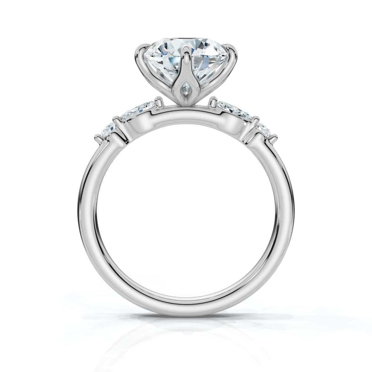 14K White Gold Tena Accents Lab Grown Diamond Ring (1/6 ct. tw)