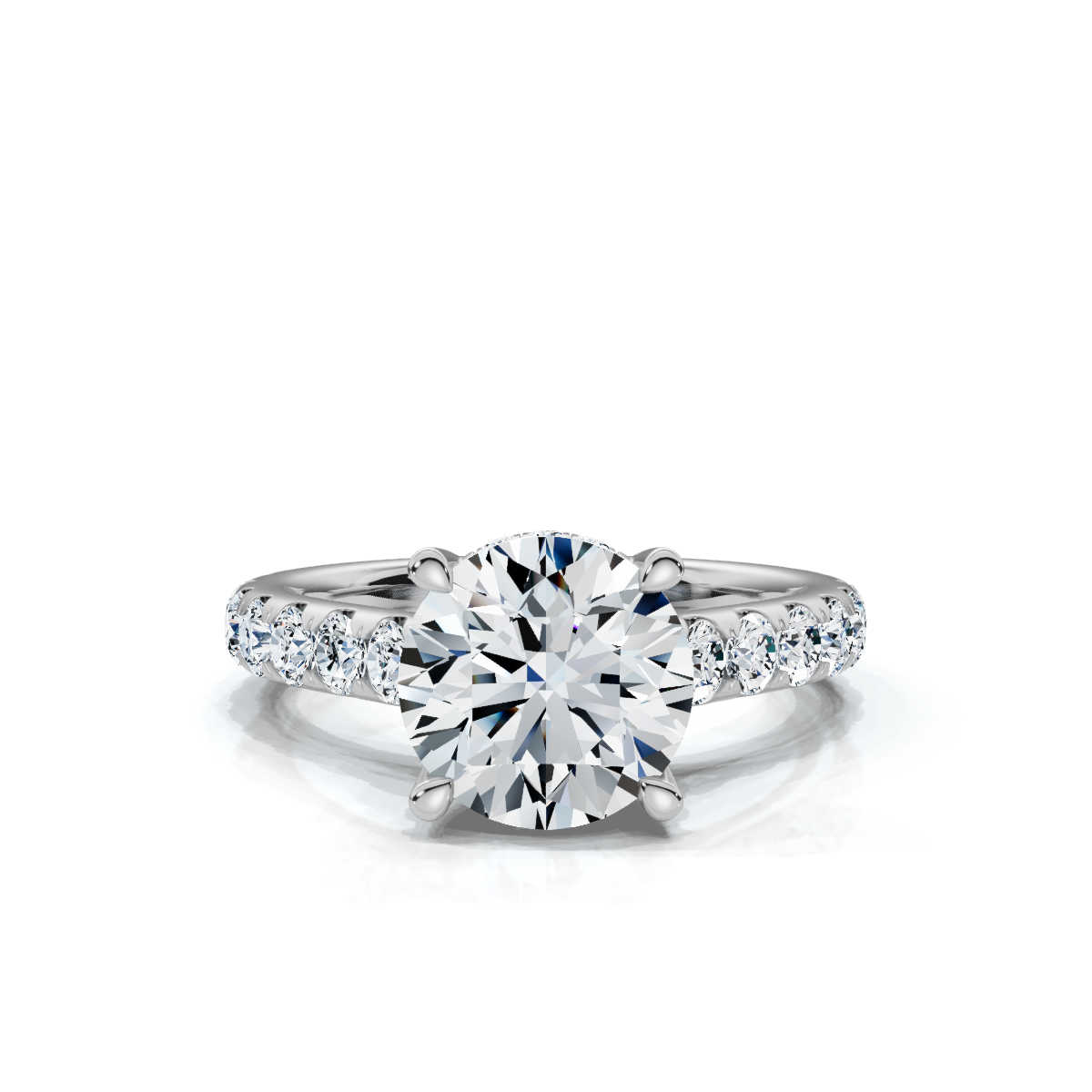 14K White Gold Brodie Accents Lab Grown Diamond Ring (1 1/6 ct. tw)