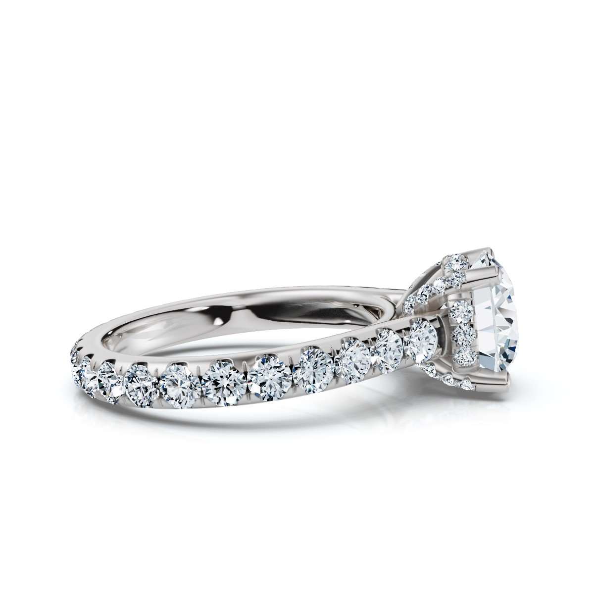 14K White Gold Brodie Accents Lab Grown Diamond Ring (1 1/6 ct. tw)