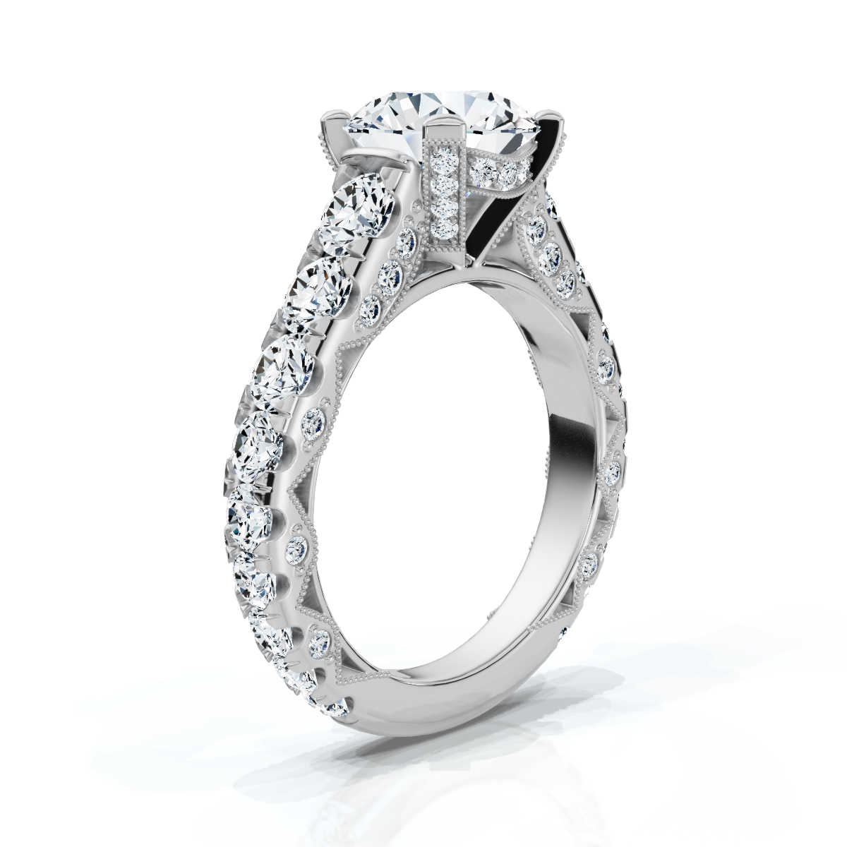 14K White Gold Bronte Hidden Accents Lab Grown Diamond Ring (1 1/2 ct. tw)