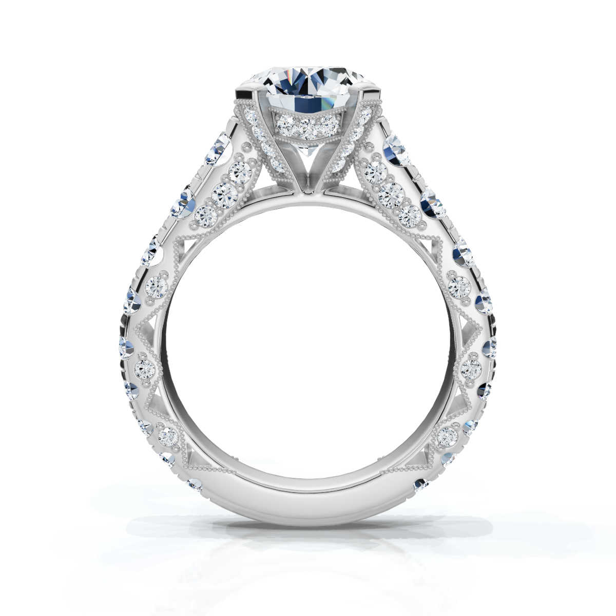 14K White Gold Bronte Hidden Accents Lab Grown Diamond Ring (1 1/2 ct. tw)