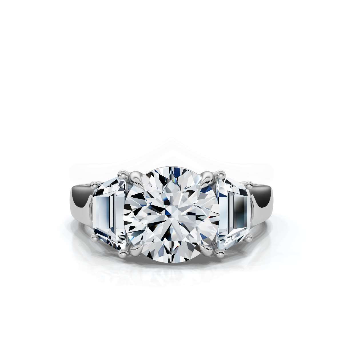 14K White Gold Reina Three Stone Lab Grown Diamond Ring (4/5 ct. tw)