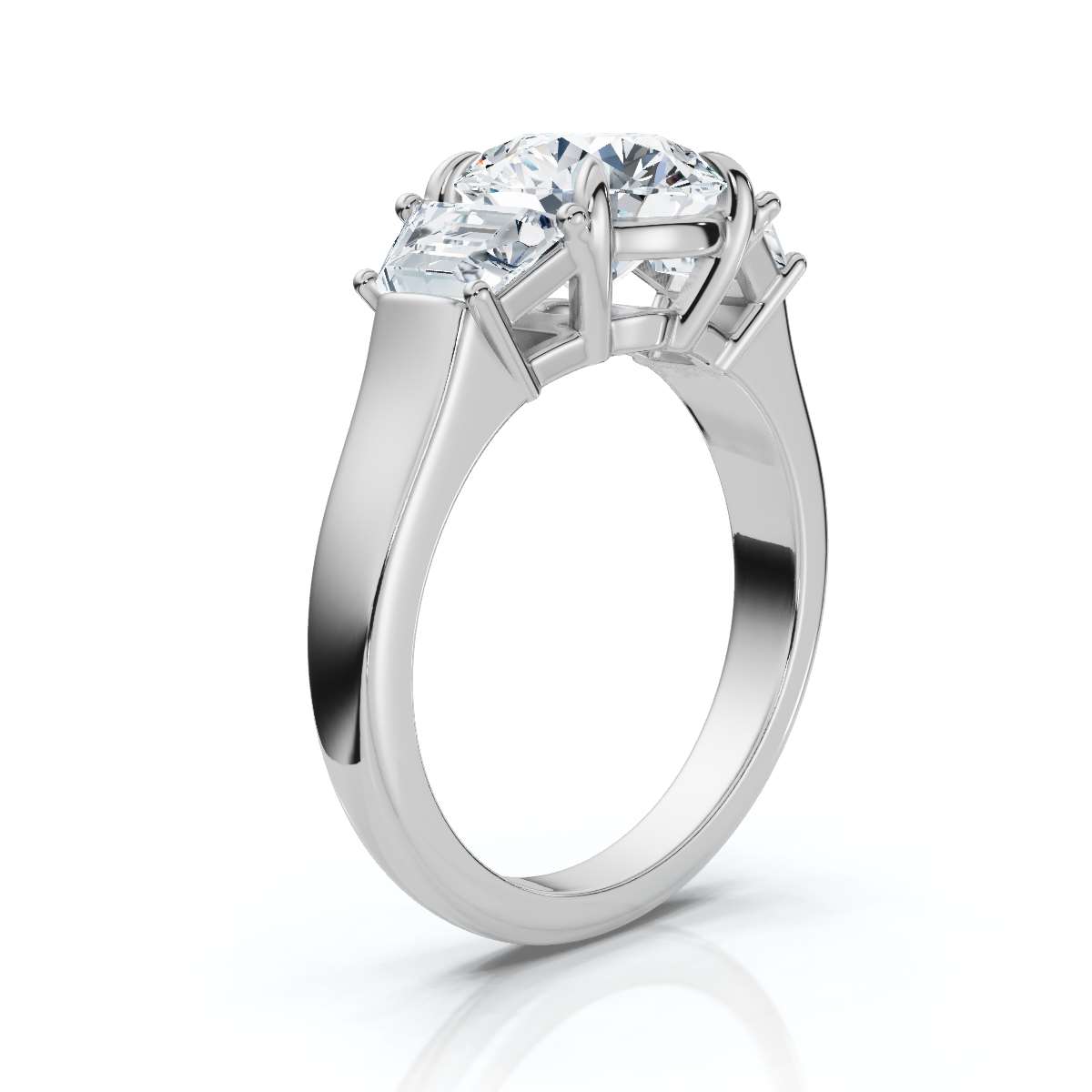 14K White Gold Reina Three Stone Lab Grown Diamond Ring (4/5 ct. tw)
