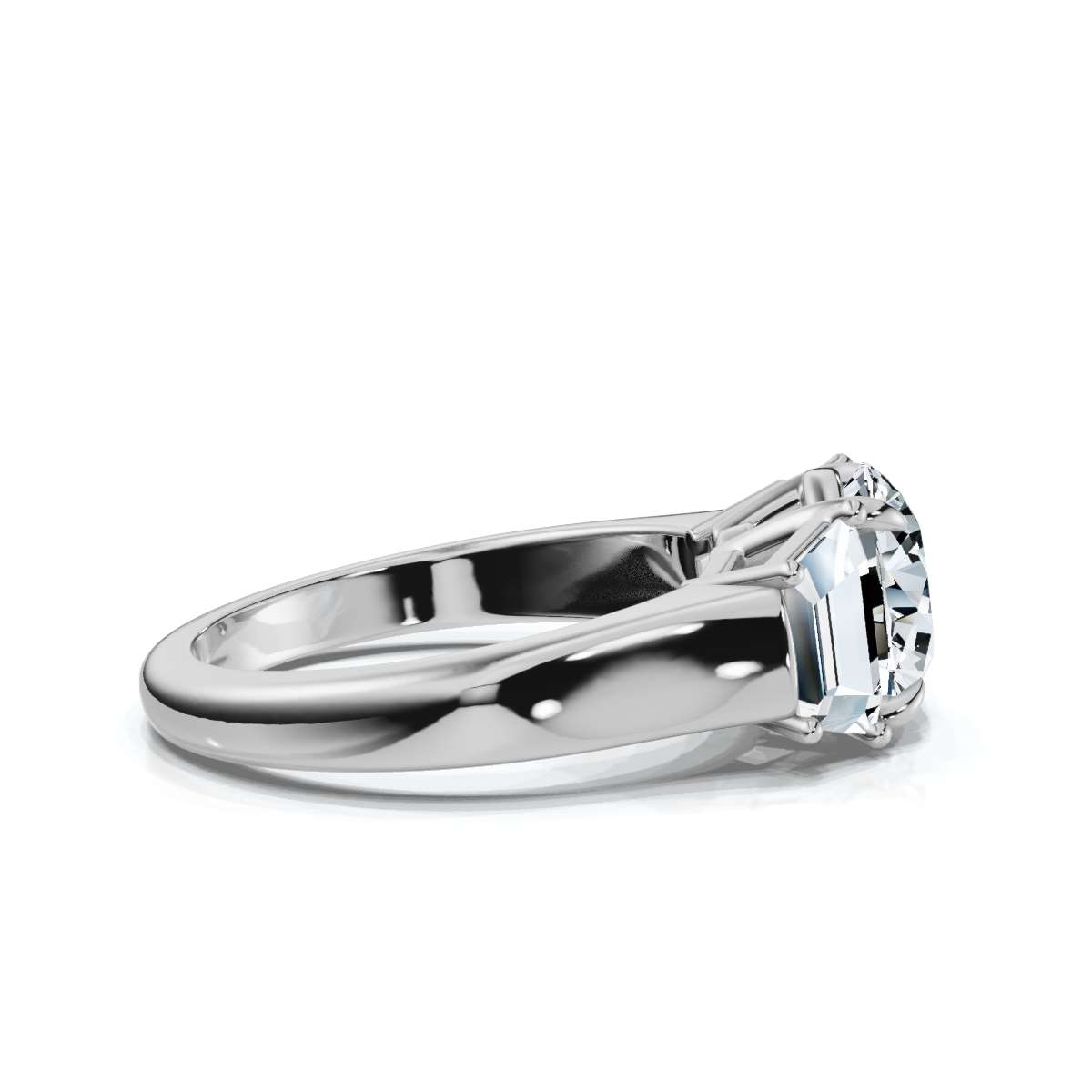 14K White Gold Reina Three Stone Lab Grown Diamond Ring (4/5 ct. tw)