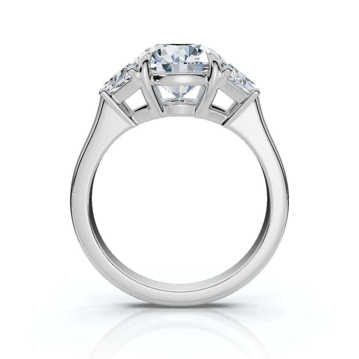 14K White Gold Reina Three Stone Lab Grown Diamond Ring (4/5 ct. tw)