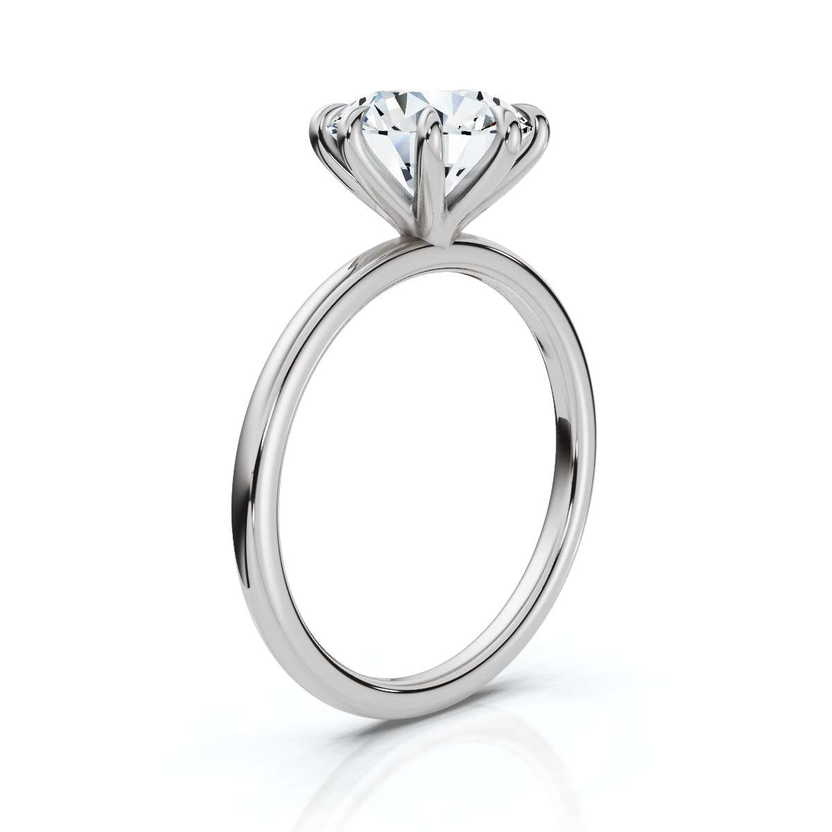 14K White Gold Rowena Solitaire Engagement Ring 