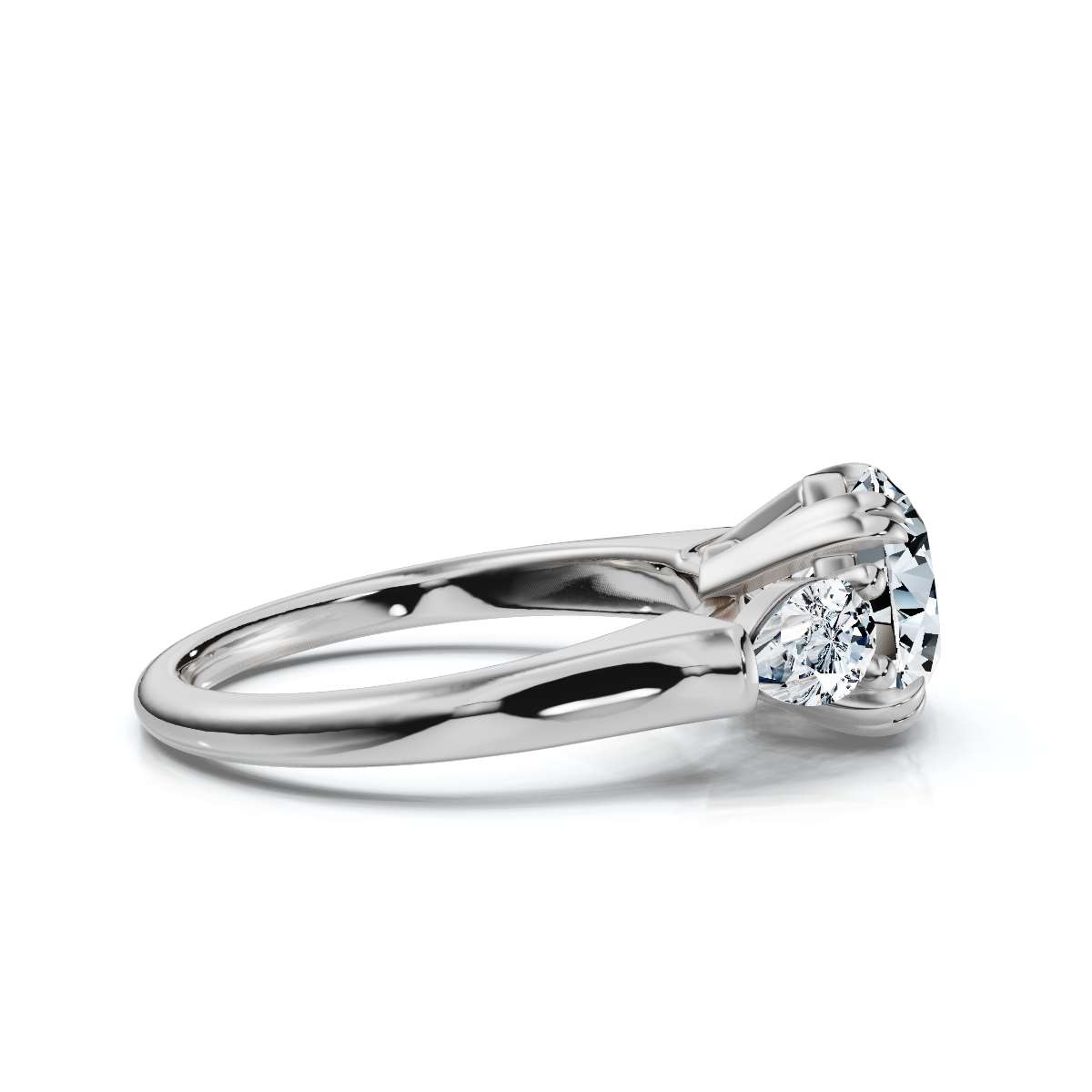 14K White Gold Frankie Three Stone Pear Lab Grown Diamond Ring (1/2 ct. tw)
