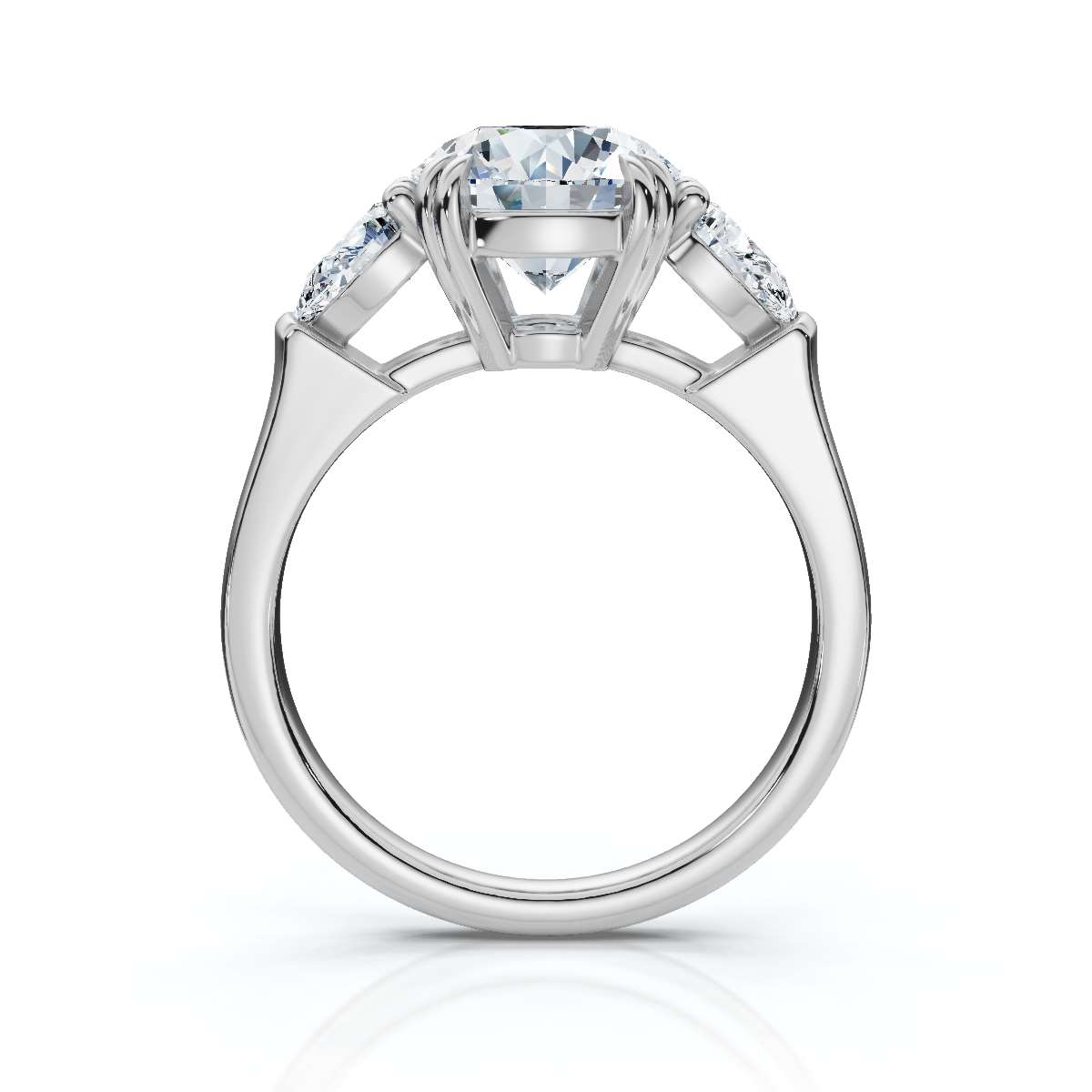14K White Gold Frankie Three Stone Pear Lab Grown Diamond Ring (1/2 ct. tw)