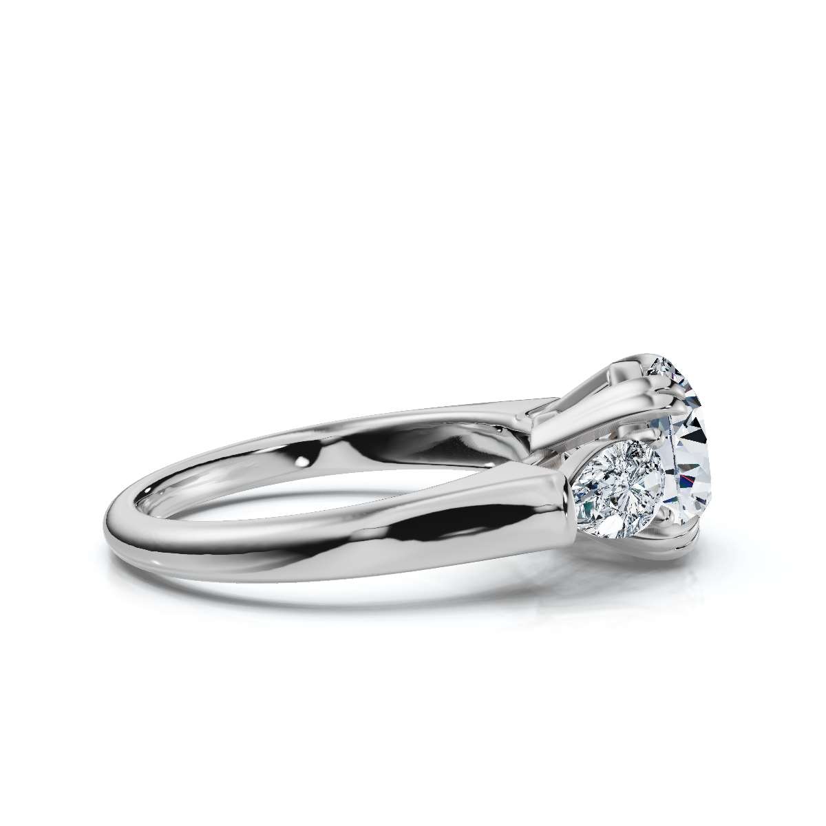 14K White Gold Frankie Three Stone Pear Lab Grown Diamond Ring (3/4 ct. tw)