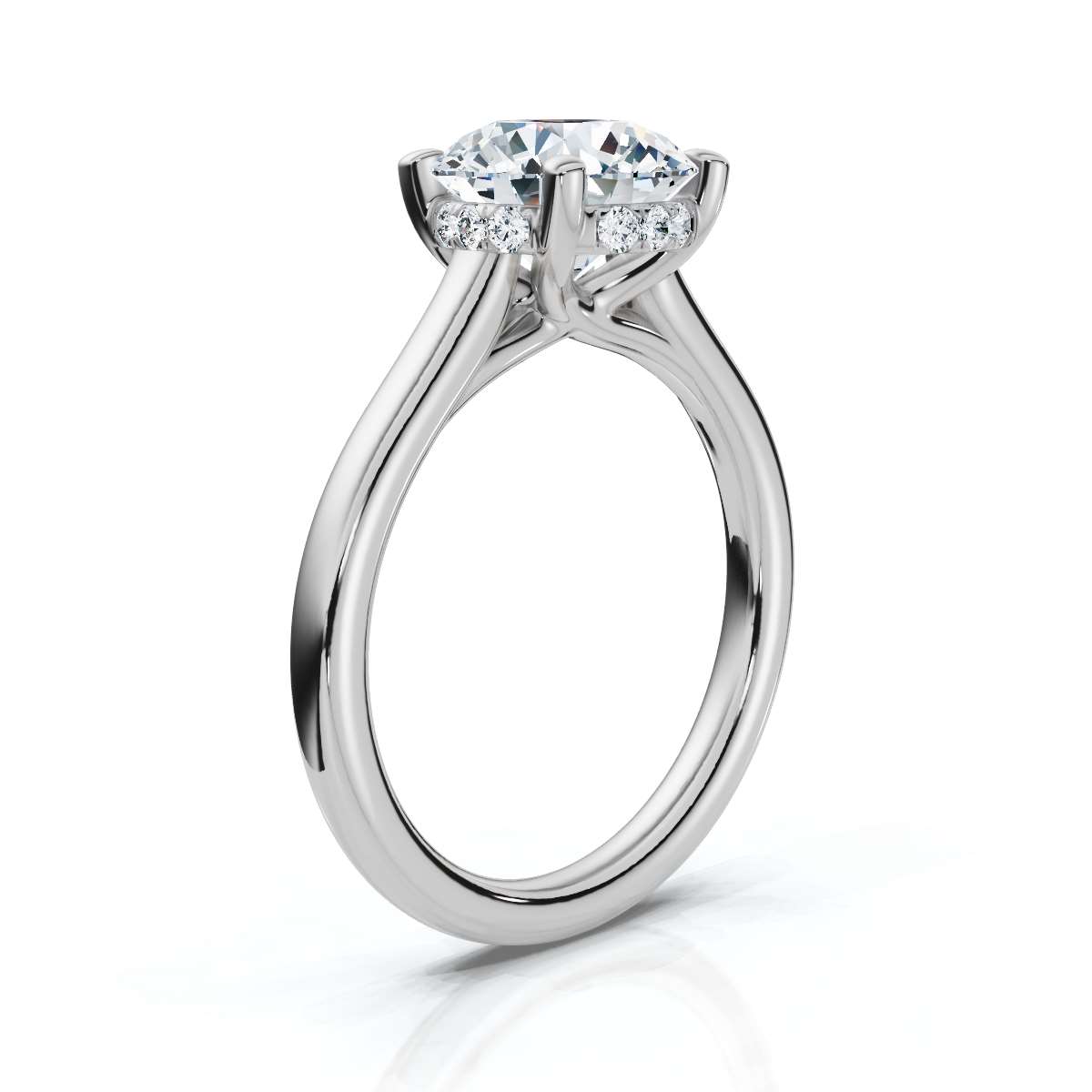 14K White Gold Ilse Hidden Accents Lab Grown Diamond Ring (1/20 ct. tw)