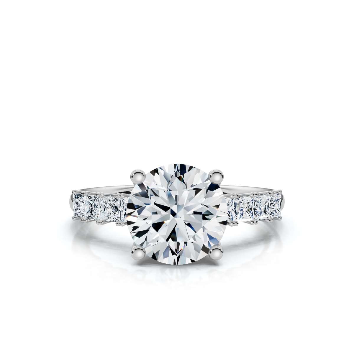 14K White Gold Maxxy Accents Lab Grown Diamond Engagement Ring (1/2 ct. tw)