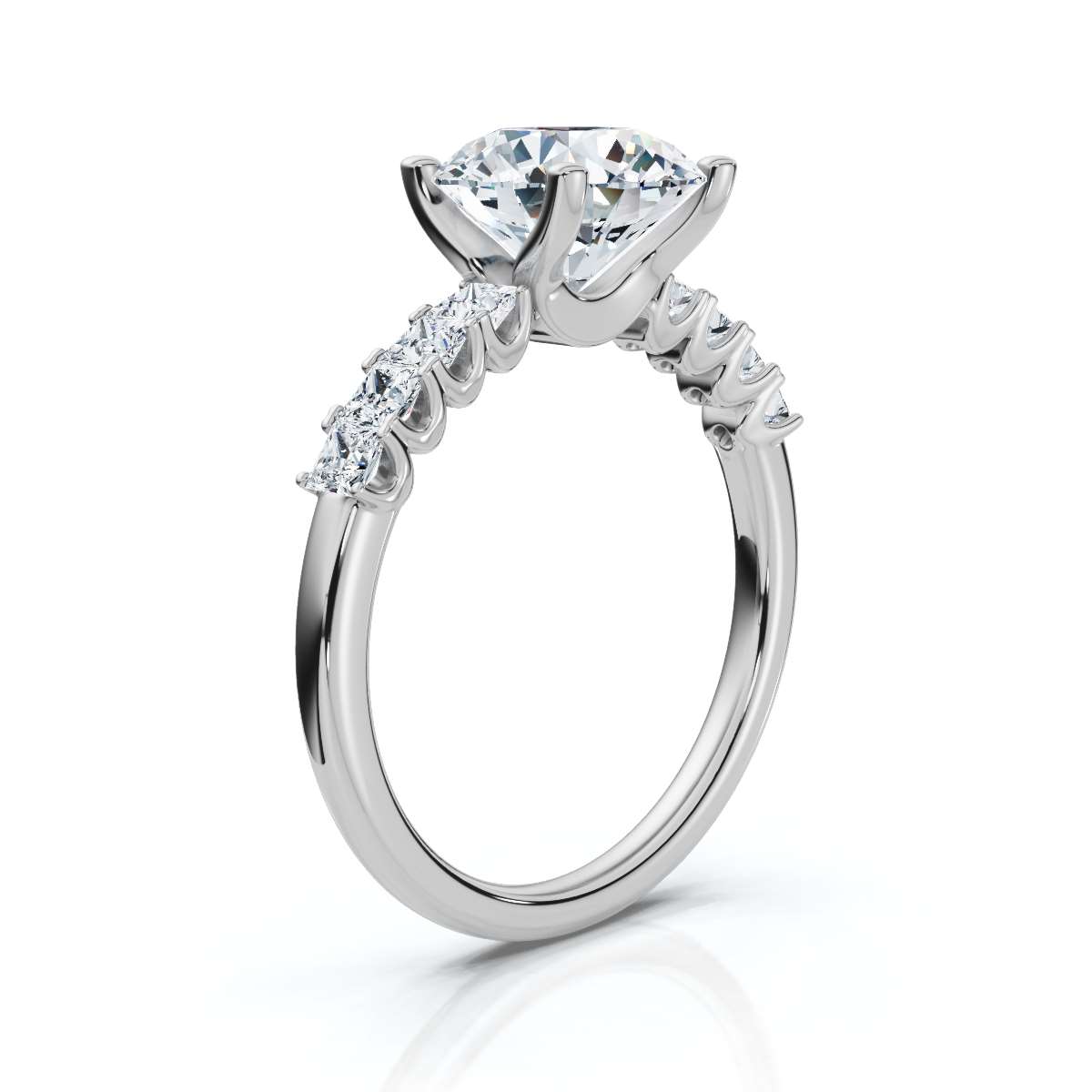 14K White Gold Maxxy Accents Lab Grown Diamond Engagement Ring (1/2 ct. tw)
