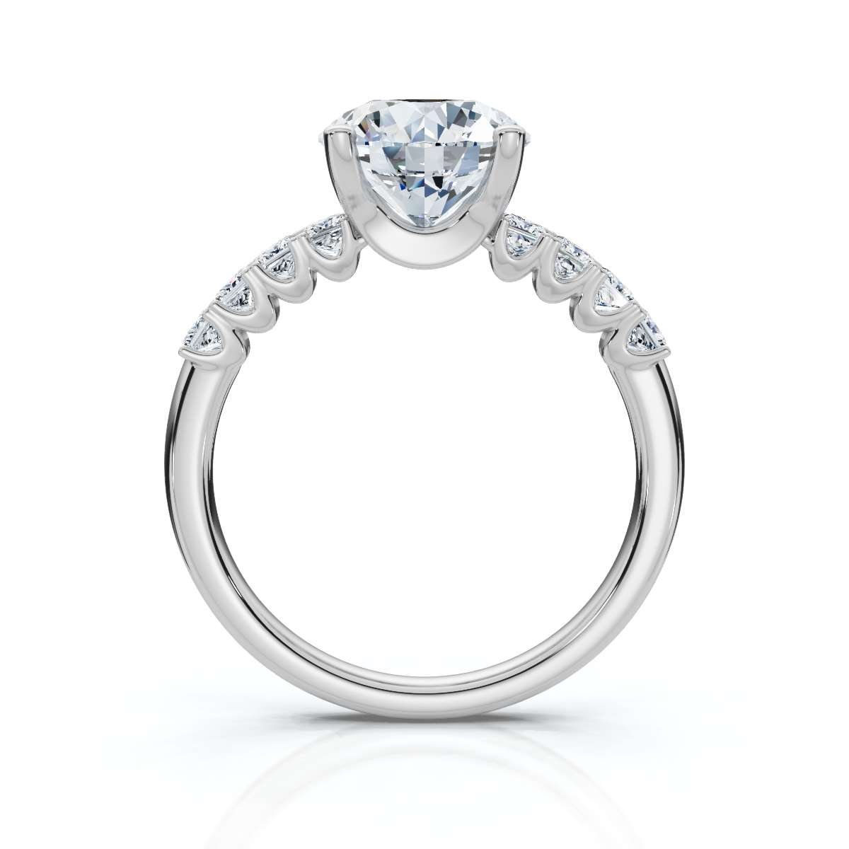 14K White Gold Maxxy Accents Lab Grown Diamond Engagement Ring (1/2 ct. tw)