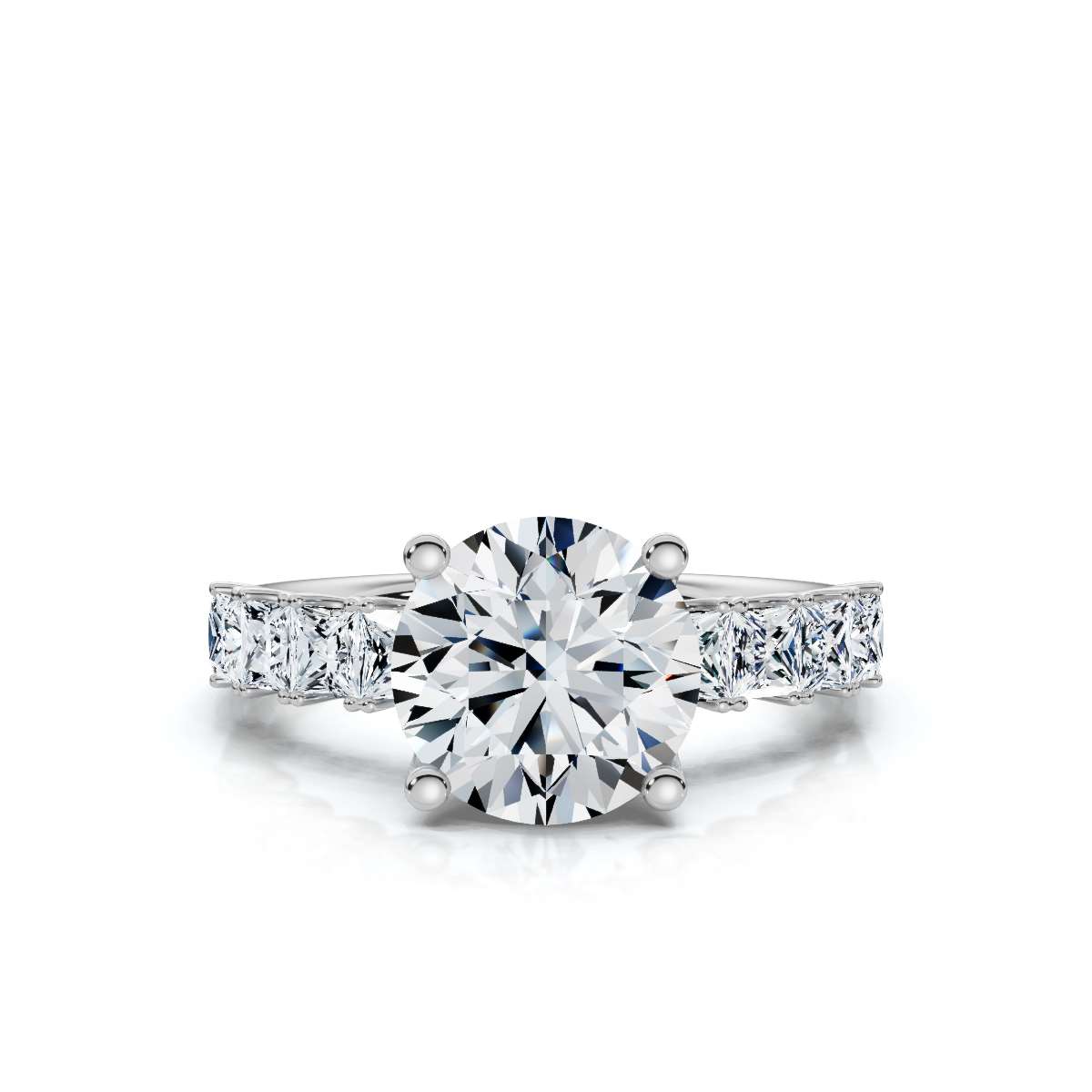 14K White Gold Maxxy Accents Lab Grown Diamond Engagement Ring (3/4 ct. tw)