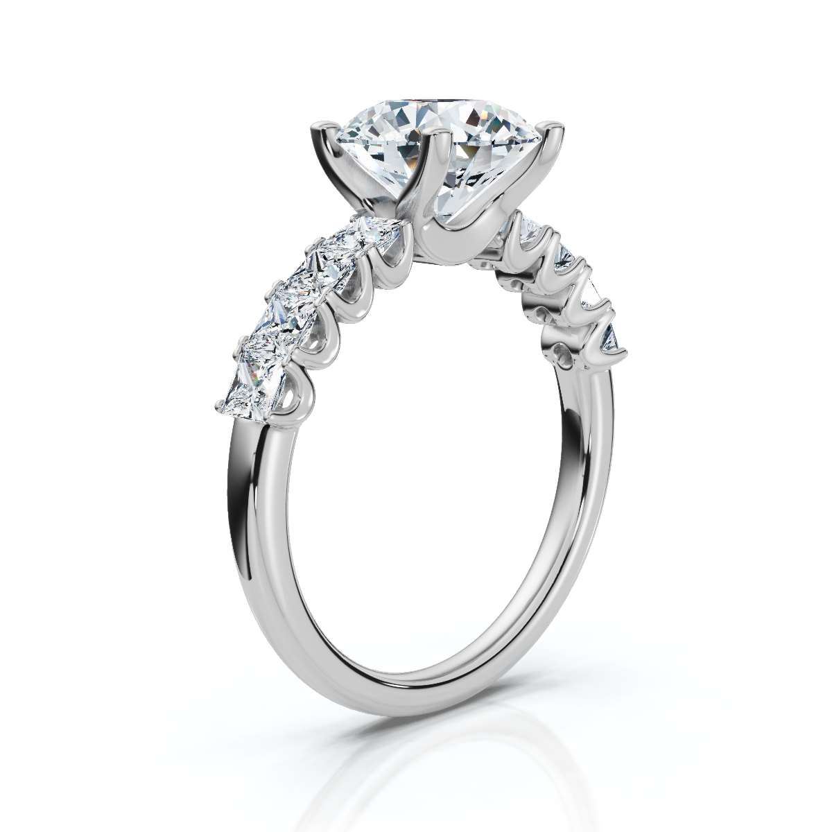 14K White Gold Maxxy Accents Lab Grown Diamond Engagement Ring (3/4 ct. tw)