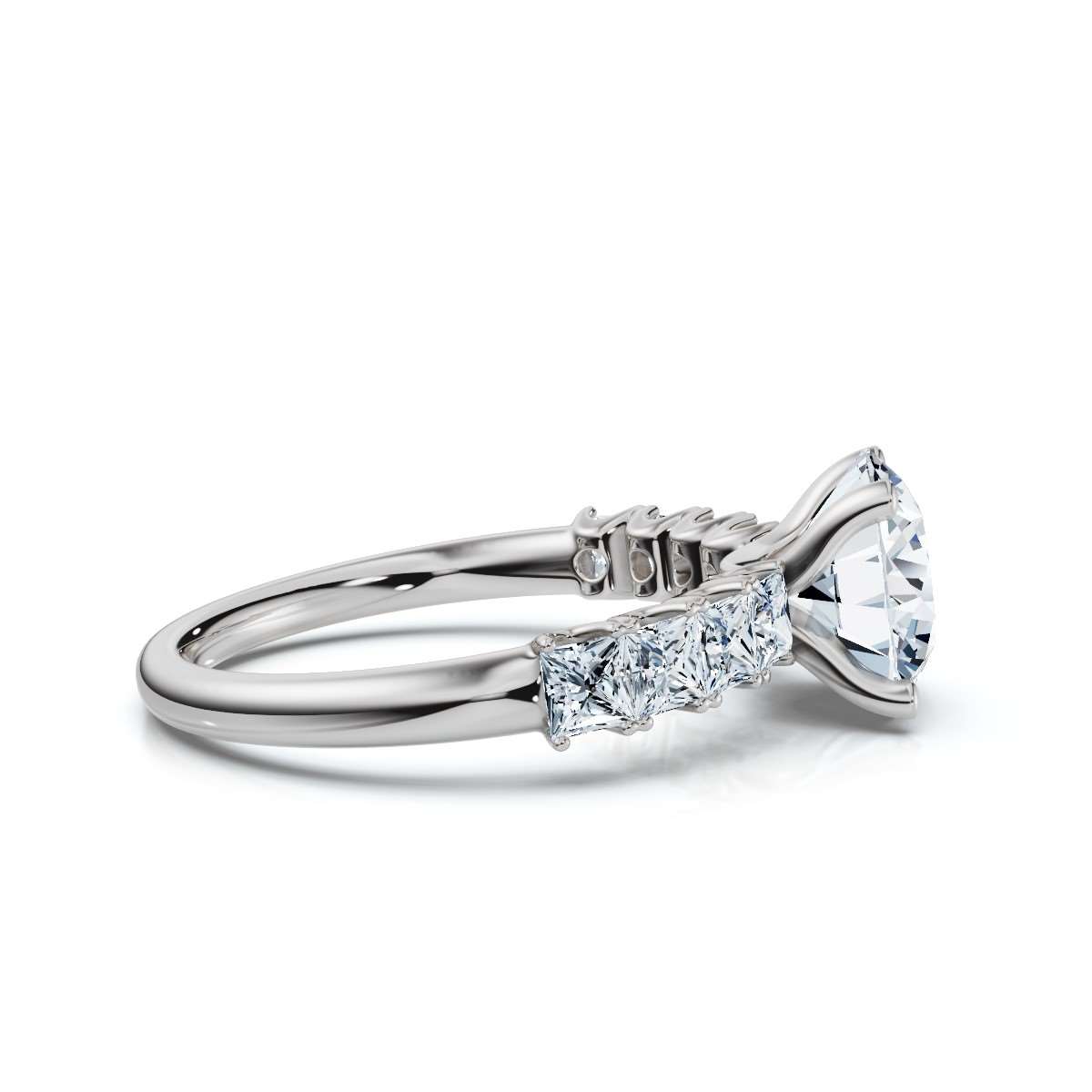 14K White Gold Maxxy Accents Lab Grown Diamond Engagement Ring (3/4 ct. tw)