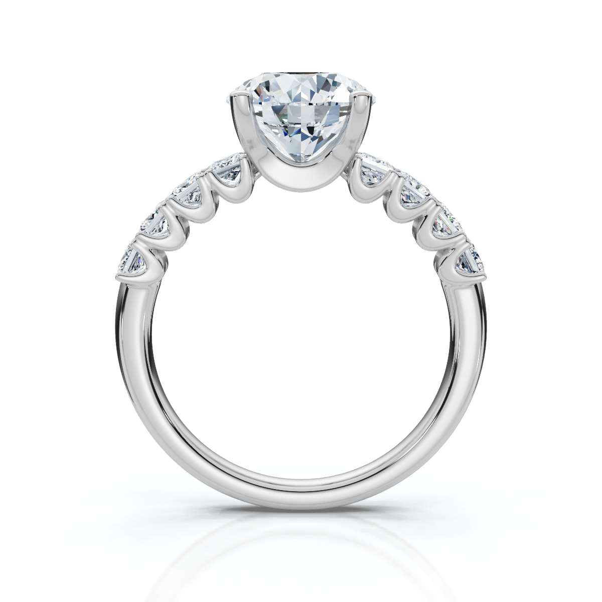 14K White Gold Maxxy Accents Lab Grown Diamond Engagement Ring (3/4 ct. tw)