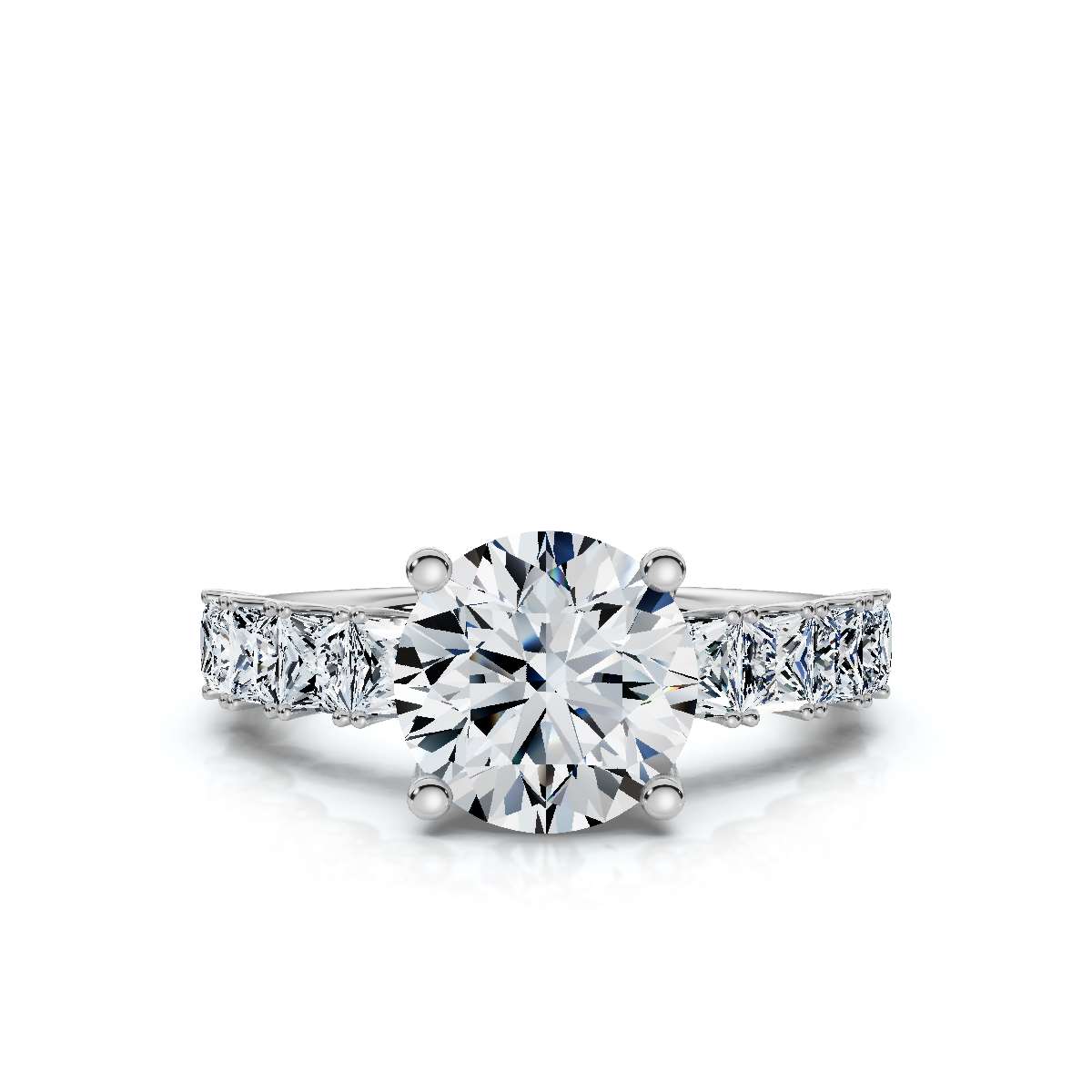14K White Gold Maxxy Accents Lab Grown Diamond Engagement Ring (1.00 ct. tw)