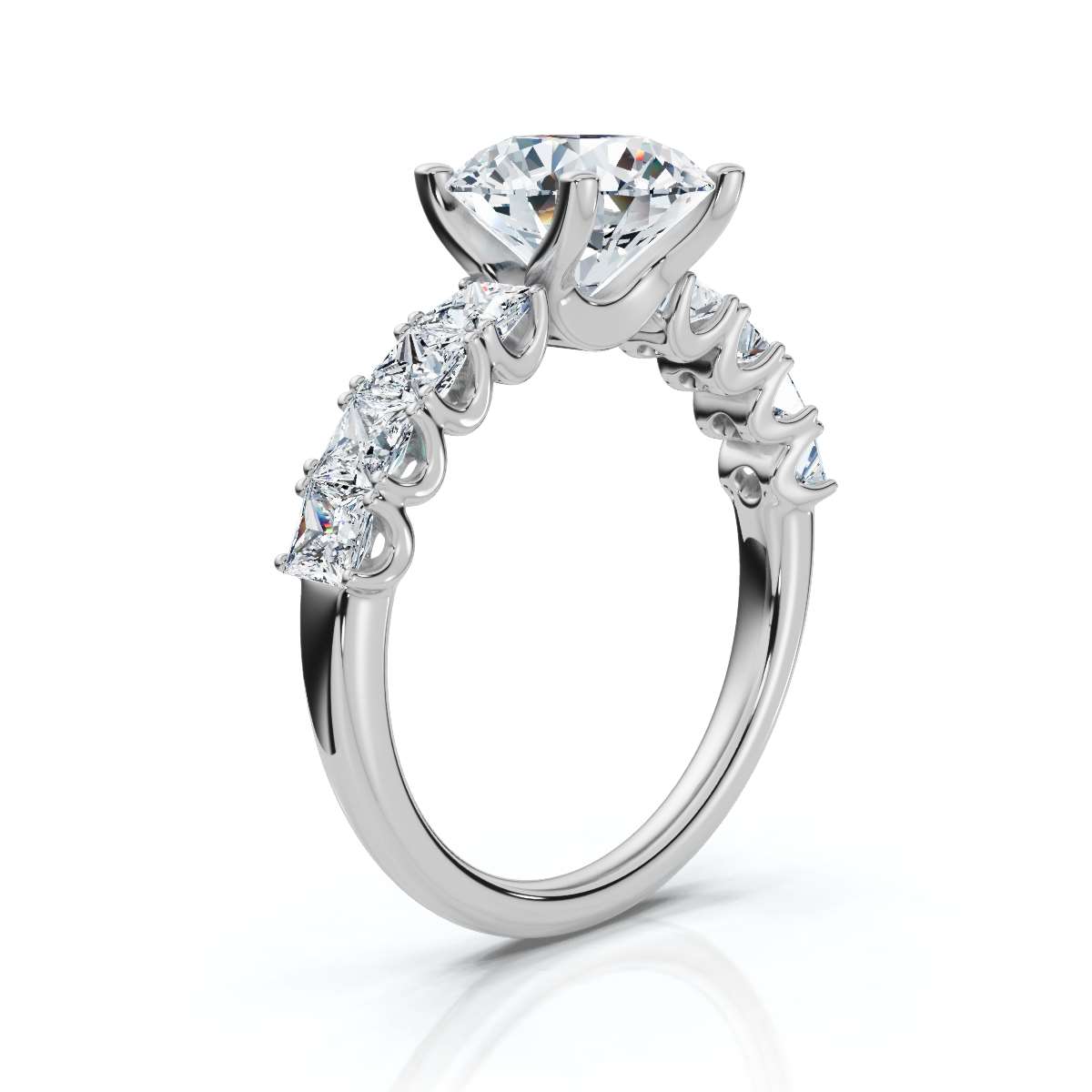 14K White Gold Maxxy Accents Lab Grown Diamond Engagement Ring (1.00 ct. tw)