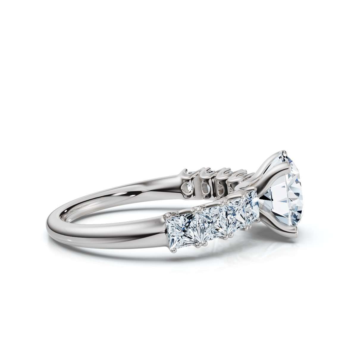 14K White Gold Maxxy Accents Lab Grown Diamond Engagement Ring (1.00 ct. tw)