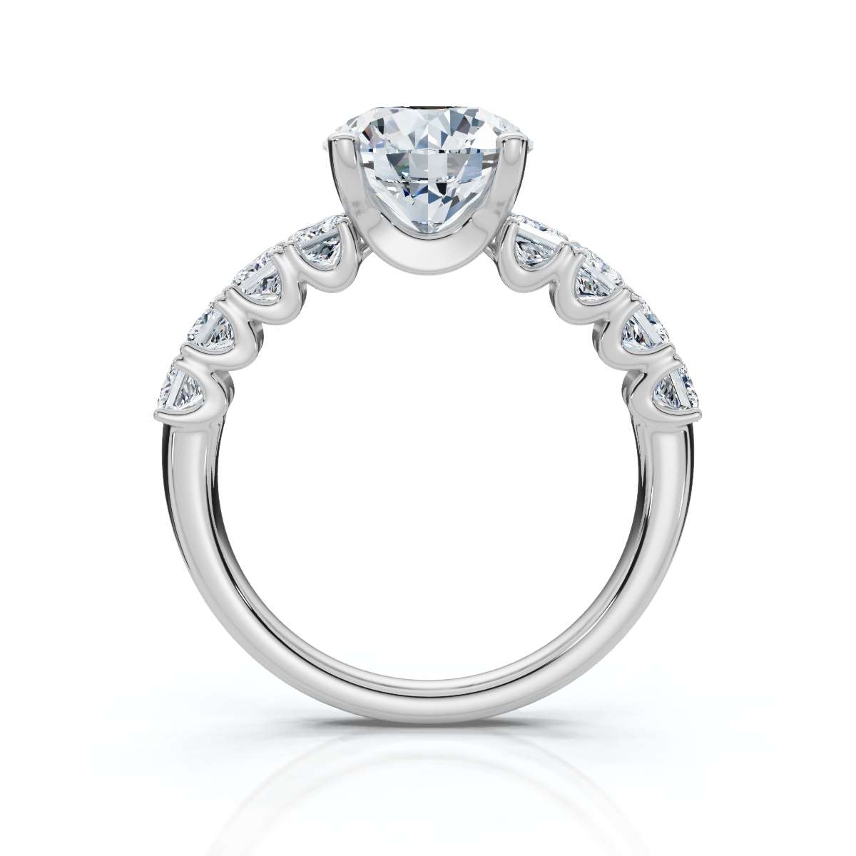 14K White Gold Maxxy Accents Lab Grown Diamond Engagement Ring (1.00 ct. tw)