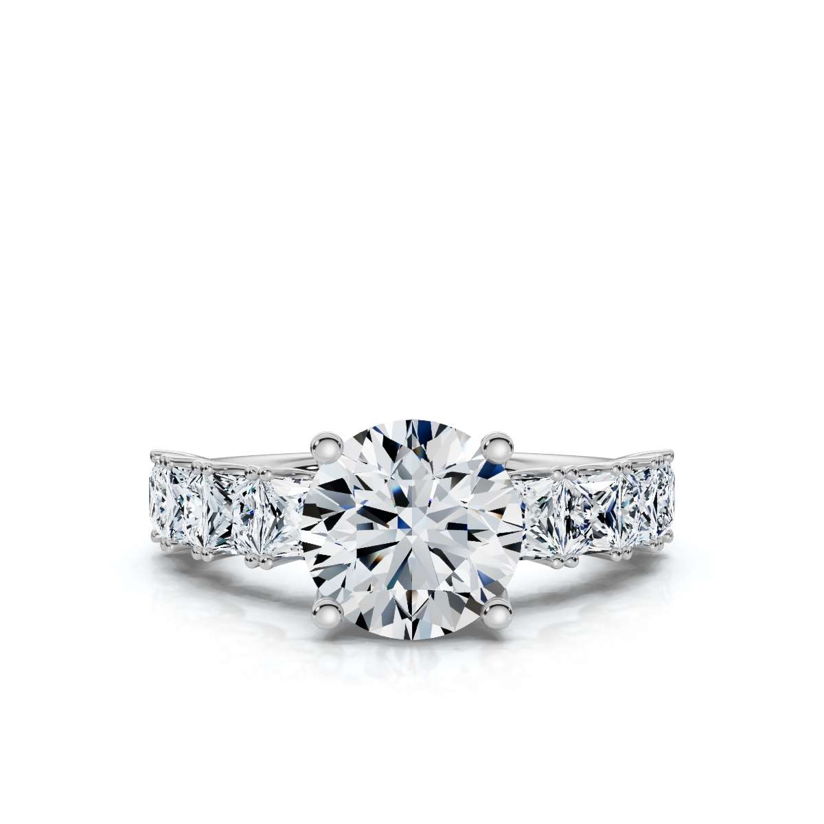 14K White Gold Maxxy Accents Lab Grown Diamond Engagement Ring (1 1/2 ct. tw)