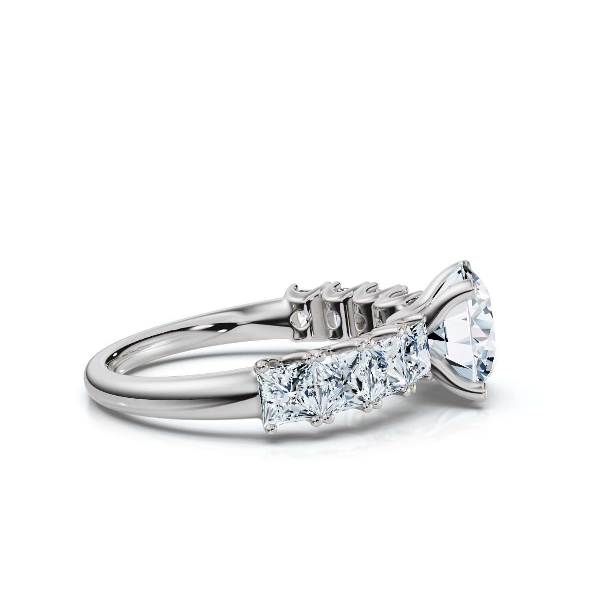 14K White Gold Maxxy Accents Lab Grown Diamond Engagement Ring (1 1/2 ct. tw)