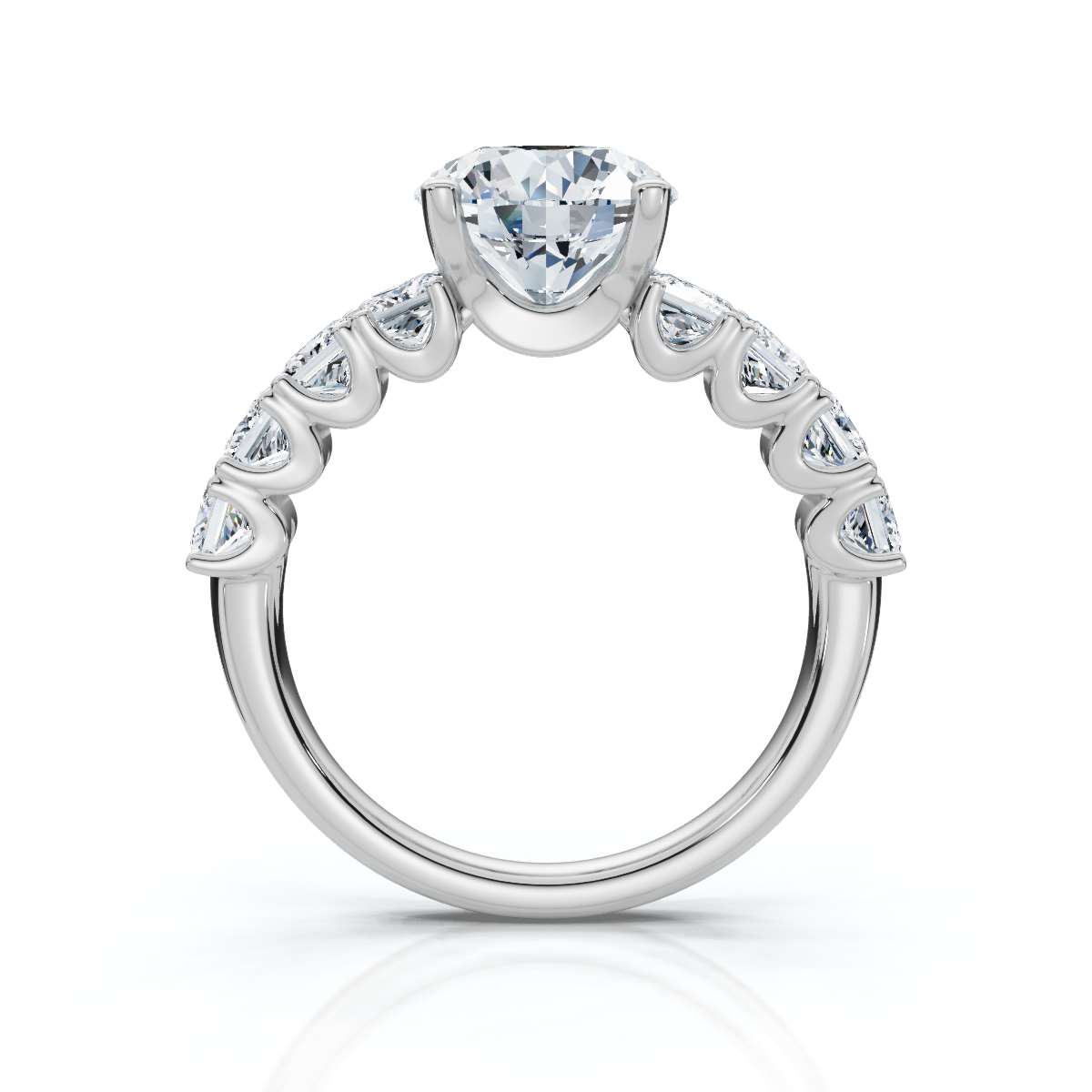 14K White Gold Maxxy Accents Lab Grown Diamond Engagement Ring (1 1/2 ct. tw)