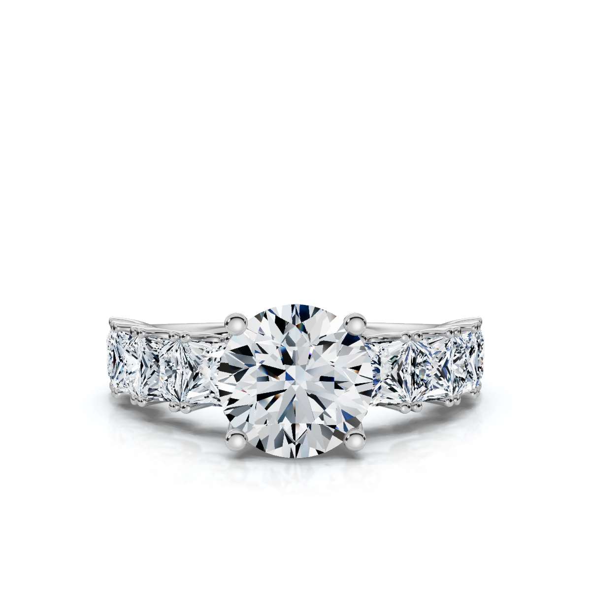 14K White Gold Maxxy Accents Lab Grown Diamond Engagement Ring (2.00 ct. tw)