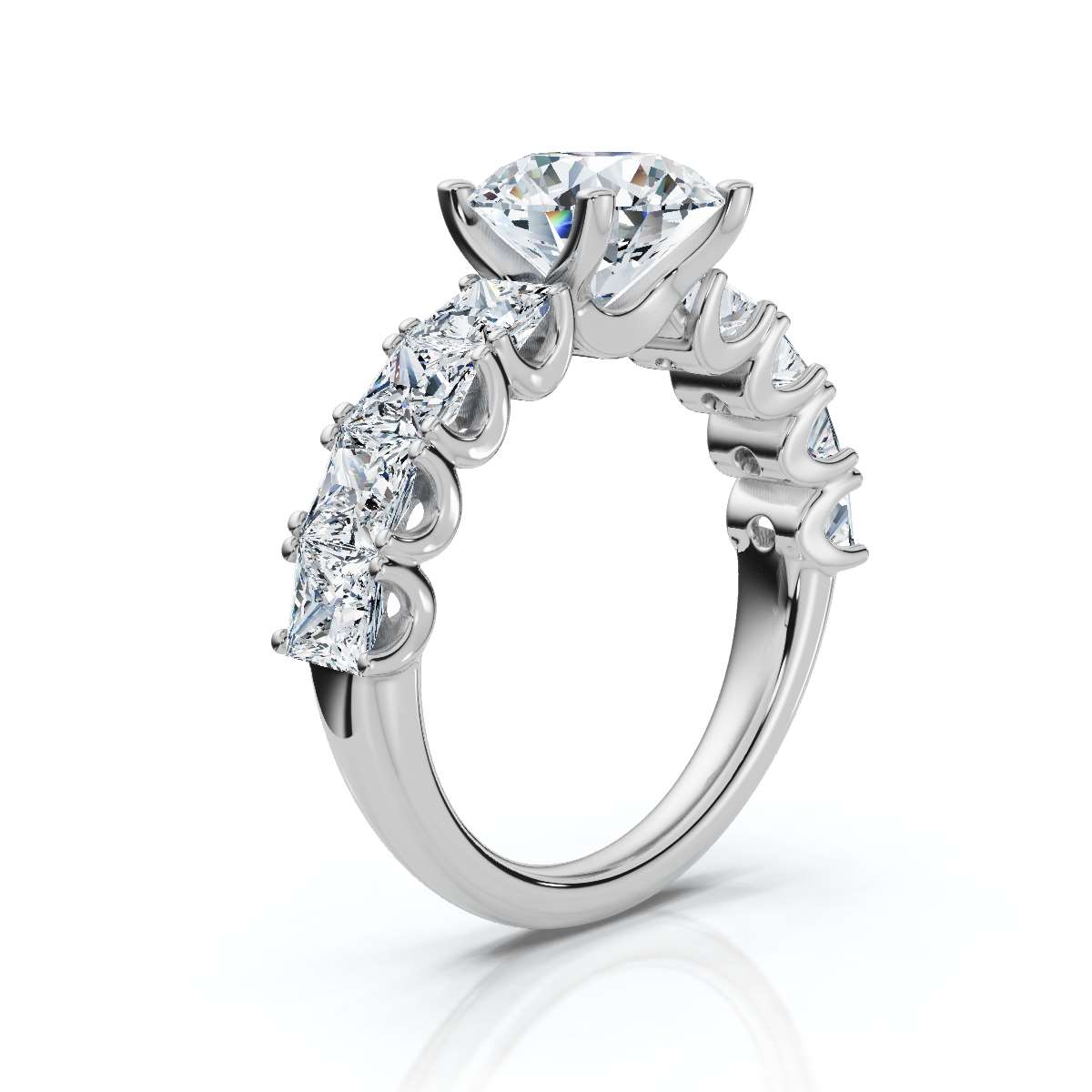 14K White Gold Maxxy Accents Lab Grown Diamond Engagement Ring (2.00 ct. tw)
