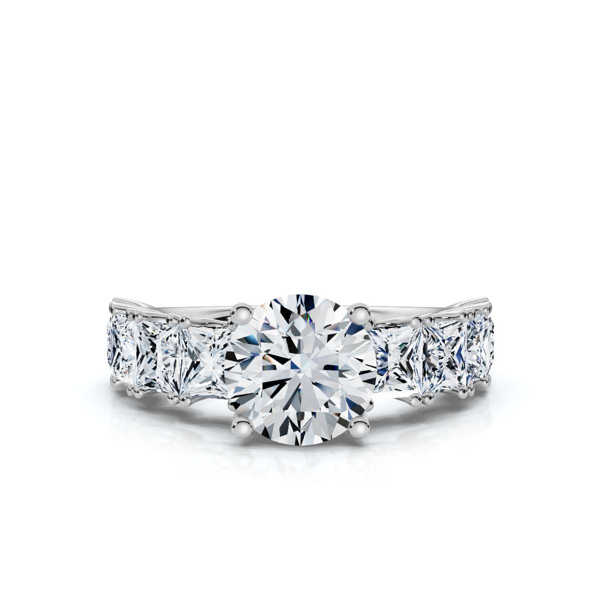14K White Gold Maxxy Accents Lab Grown Diamond Engagement Ring (3.00 ct. tw)