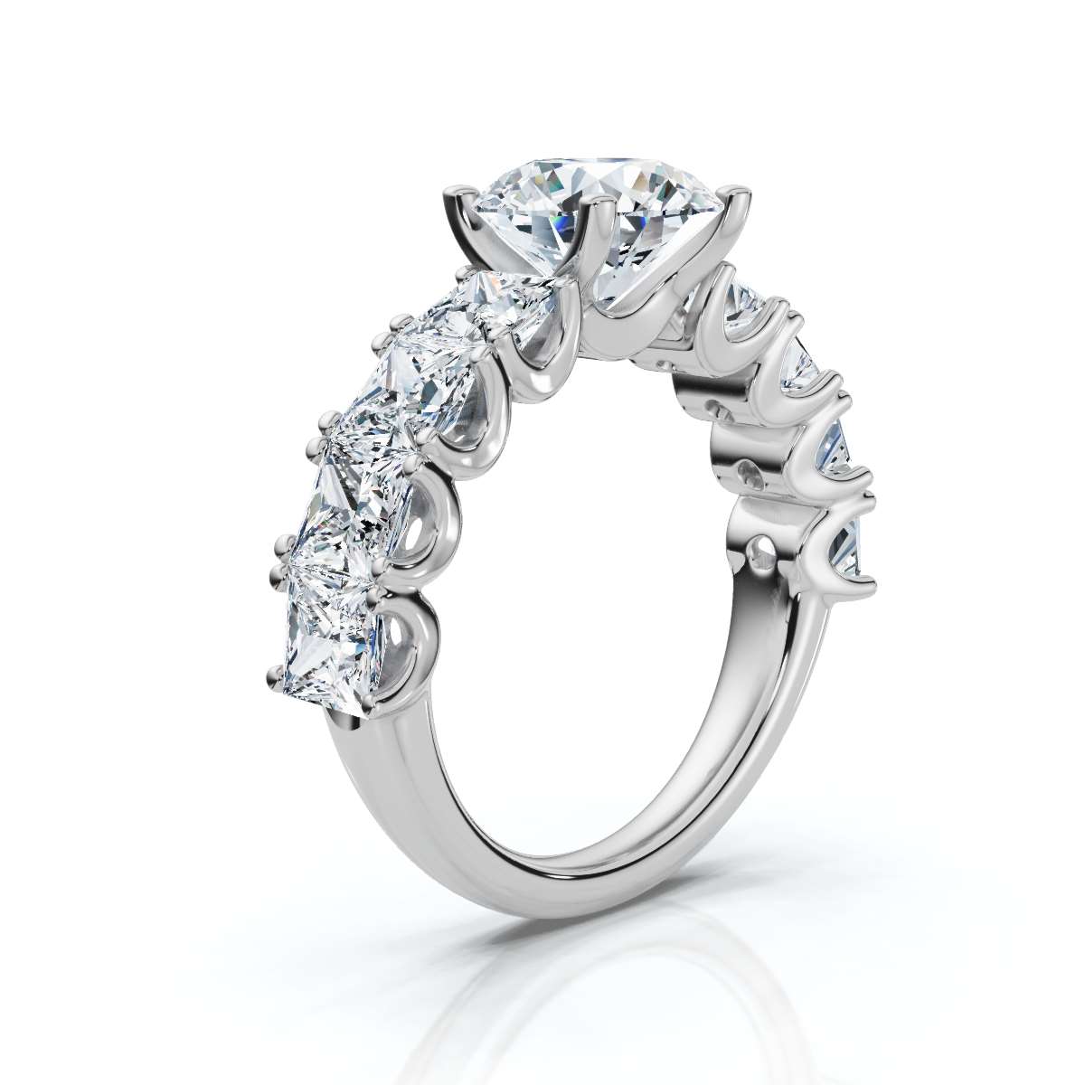 14K White Gold Maxxy Accents Lab Grown Diamond Engagement Ring (3.00 ct. tw)