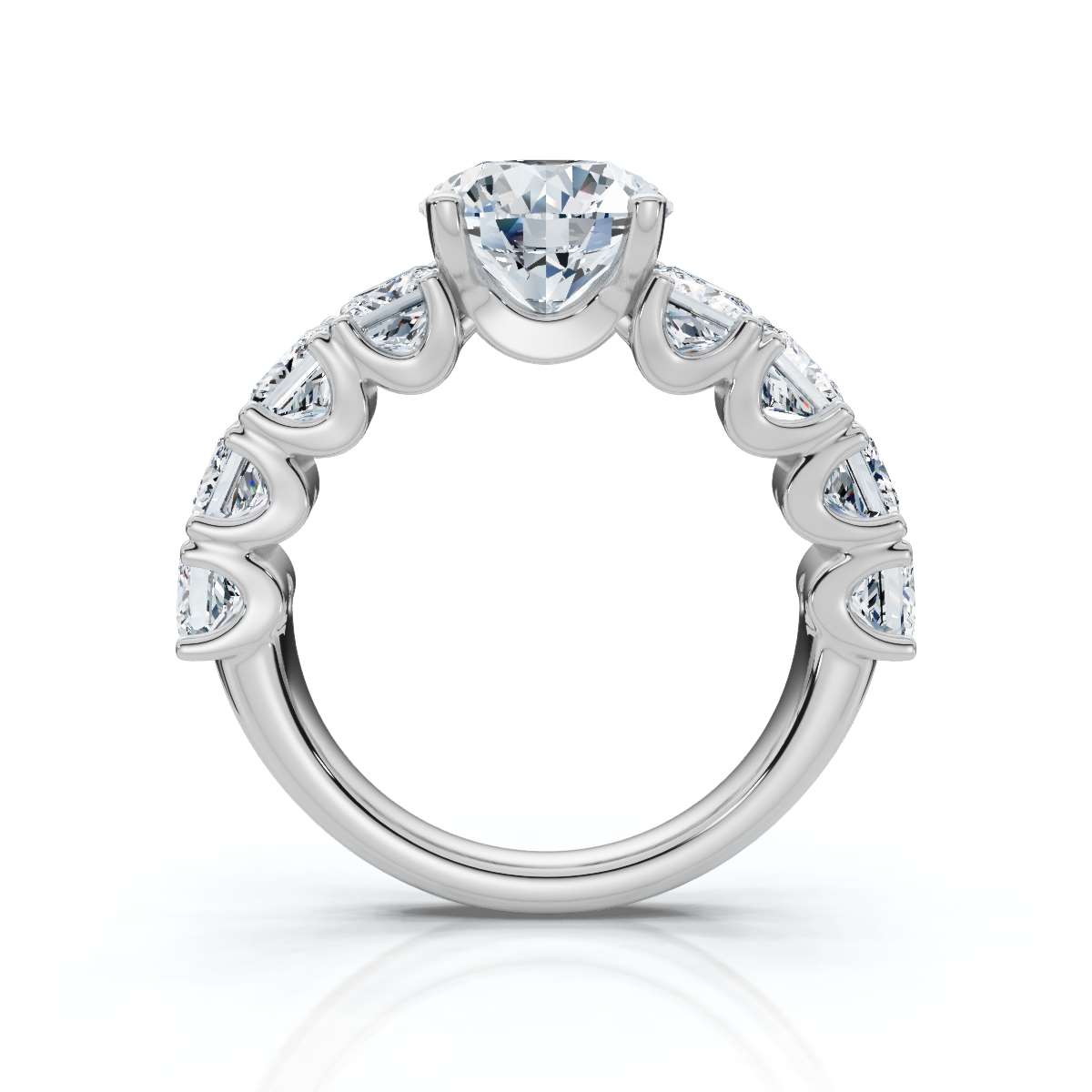 14K White Gold Maxxy Accents Lab Grown Diamond Engagement Ring (3.00 ct. tw)