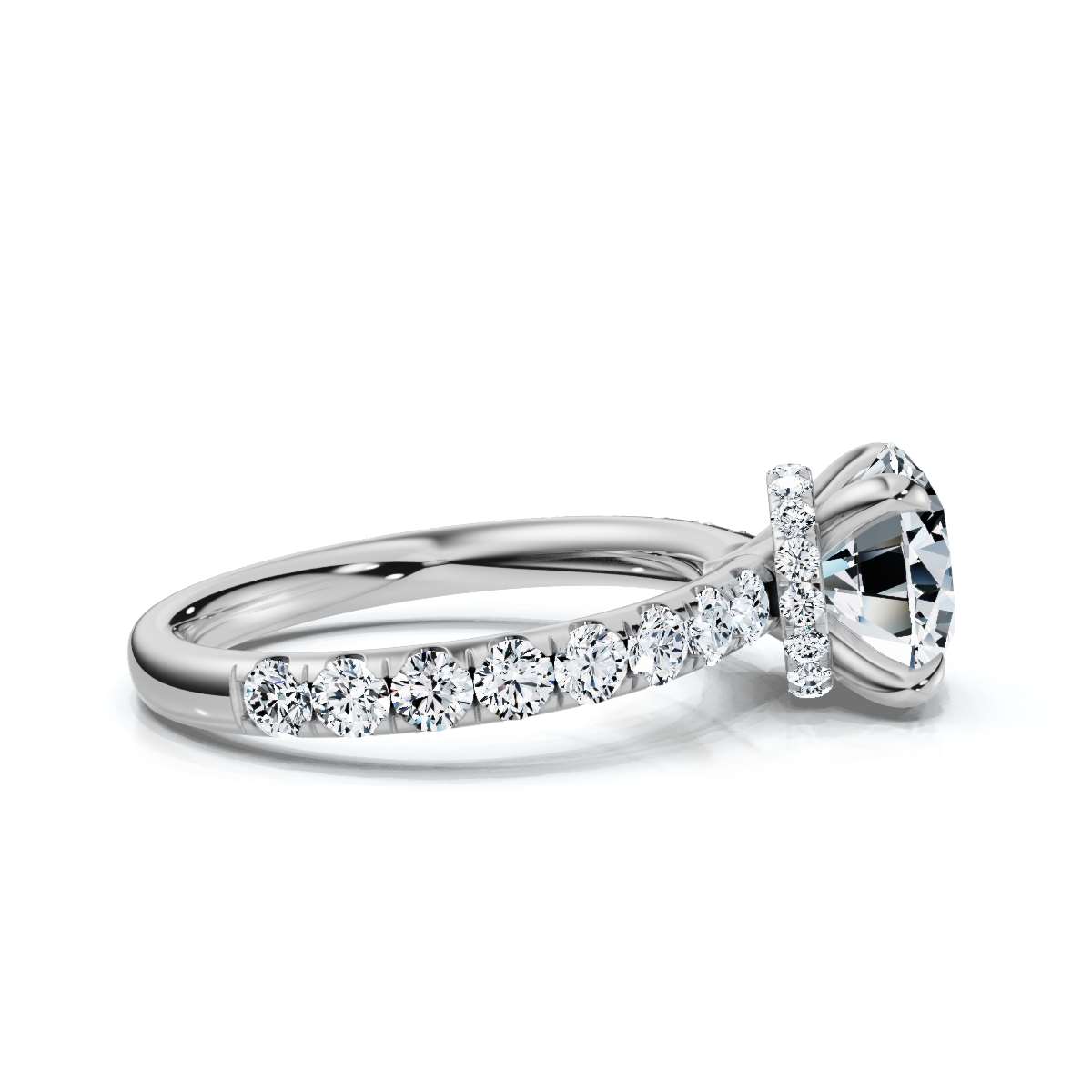 14K White Gold Faye Hidden Accents Lab Grown Diamond Ring (3/4 ct. tw)