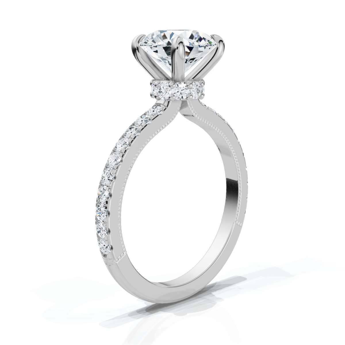 14K White Gold Danna Hidden Accents Lab Grown Diamond Ring (1/2 ct. tw)