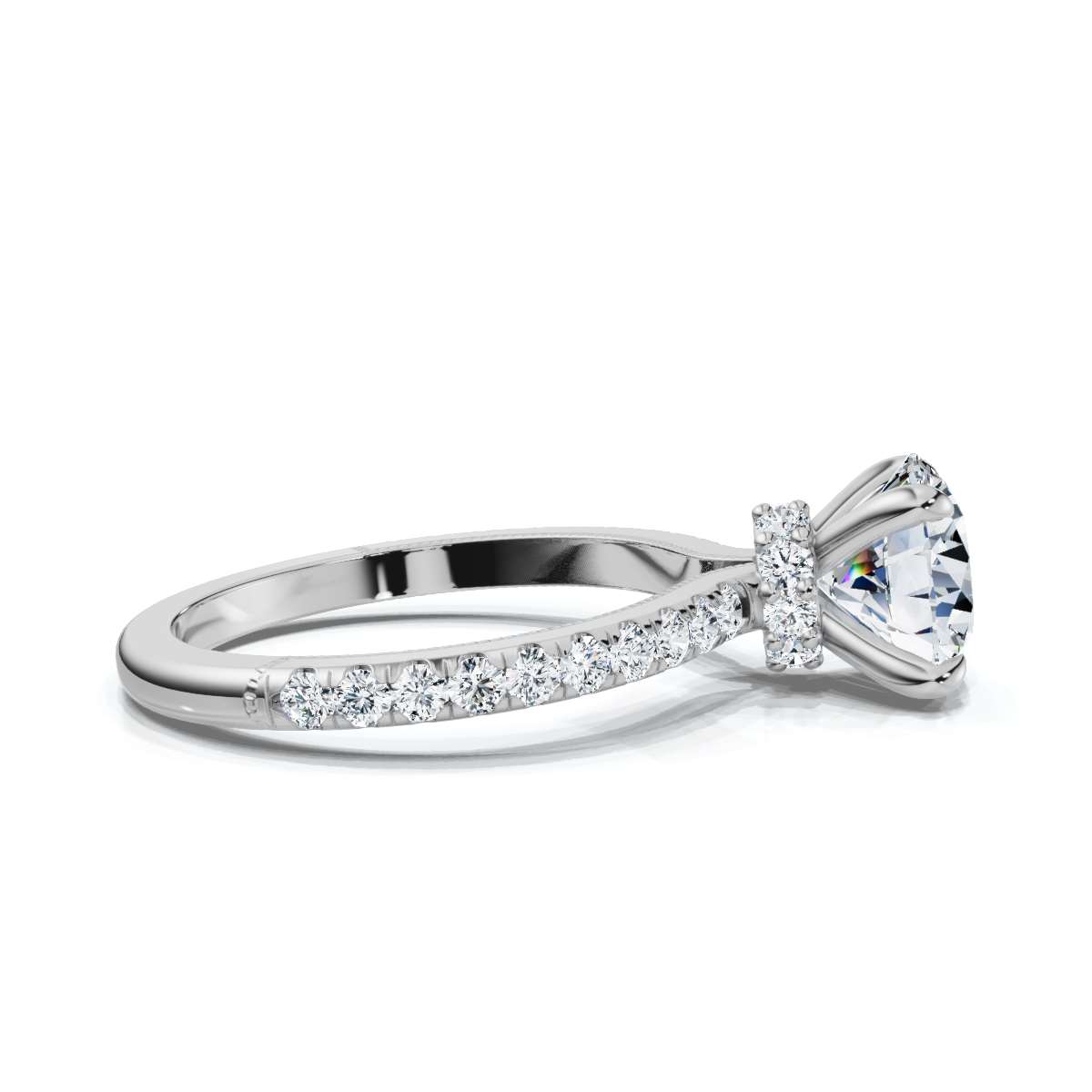 14K White Gold Danna Hidden Accents Lab Grown Diamond Ring (1/2 ct. tw)