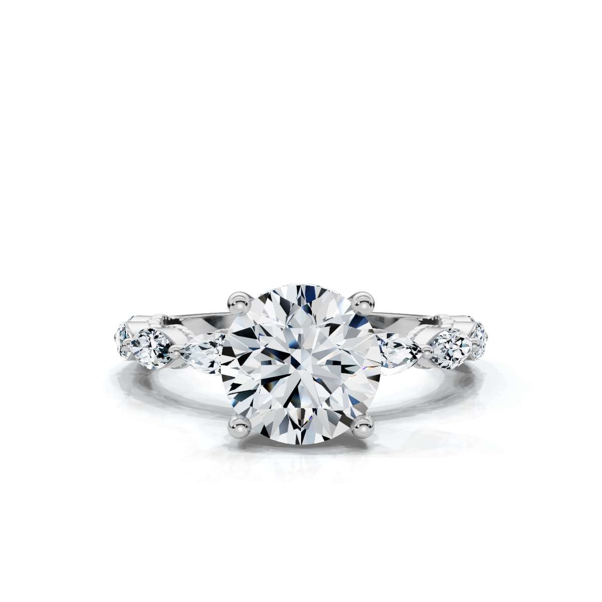 14K White Gold Rylee Hidden Accents Lab Grown Diamond Ring (2/3 ct. tw)
