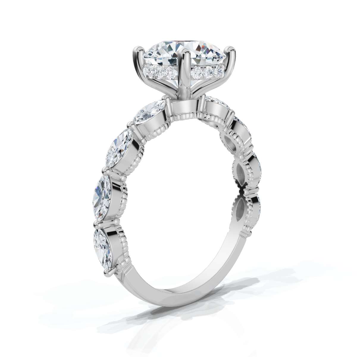 14K White Gold Rylee Hidden Accents Lab Grown Diamond Ring (2/3 ct. tw)