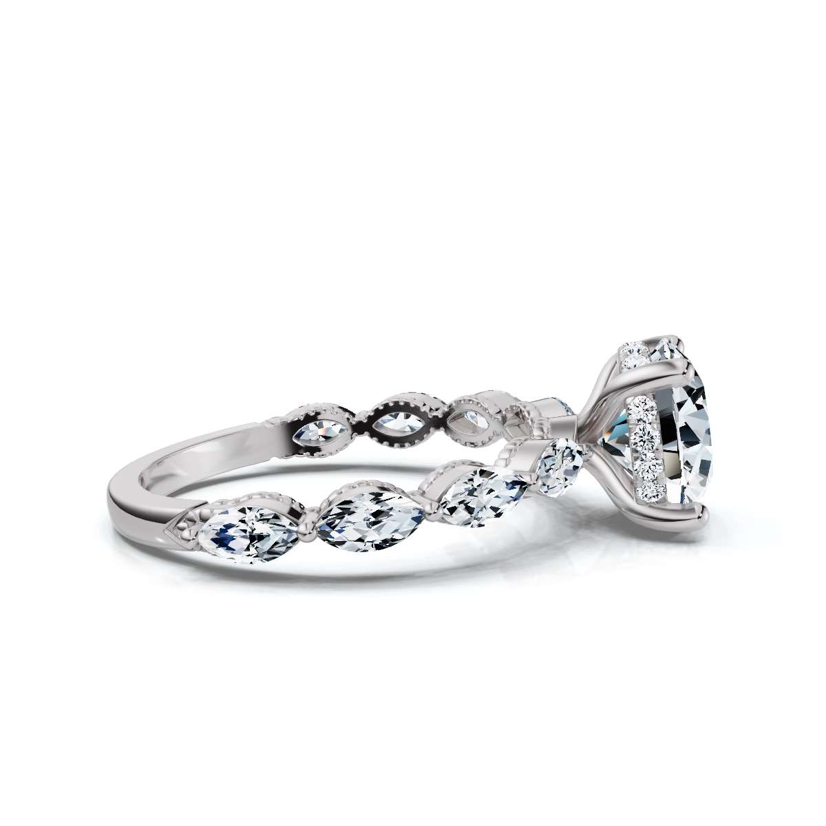 14K White Gold Rylee Hidden Accents Lab Grown Diamond Ring (2/3 ct. tw)