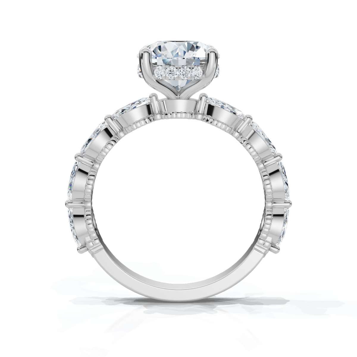 14K White Gold Rylee Hidden Accents Lab Grown Diamond Ring (2/3 ct. tw)
