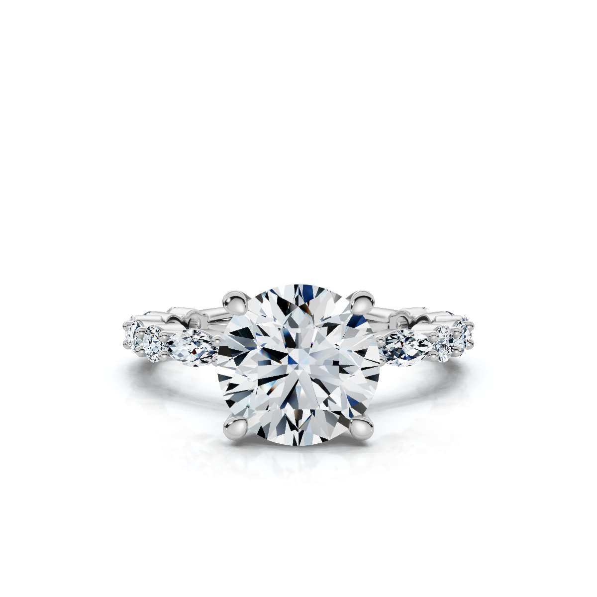 14K White Gold Wyn hidden Accents Lab Grown Diamond Ring (2/3 ct. tw)