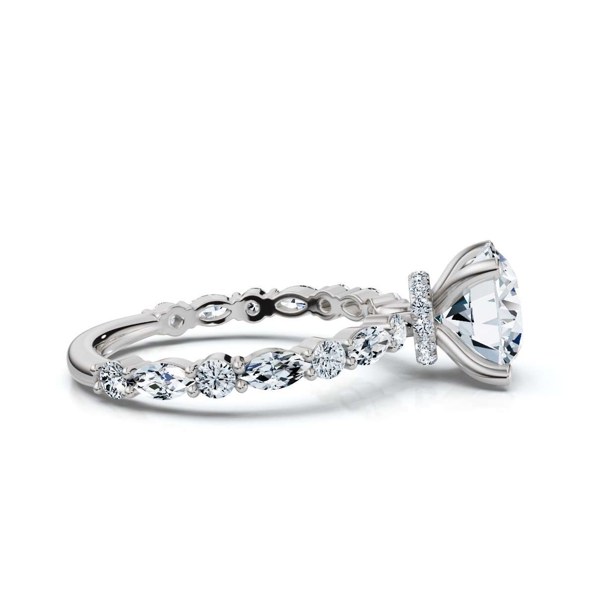 14K White Gold Wyn hidden Accents Lab Grown Diamond Ring (2/3 ct. tw)