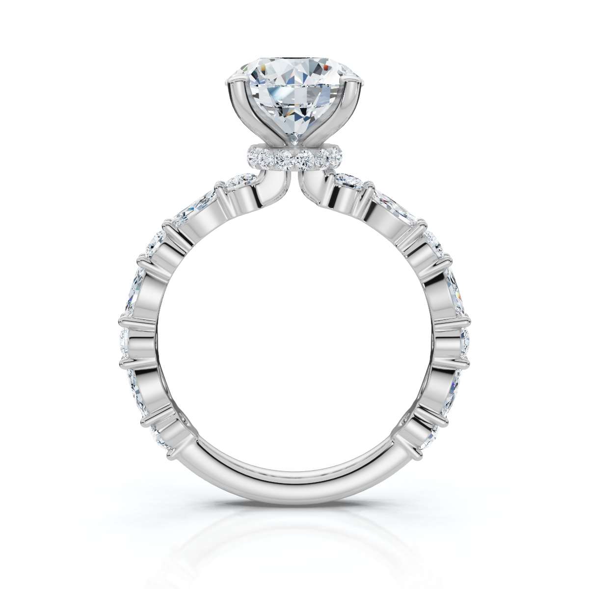 14K White Gold Wyn hidden Accents Lab Grown Diamond Ring (2/3 ct. tw)