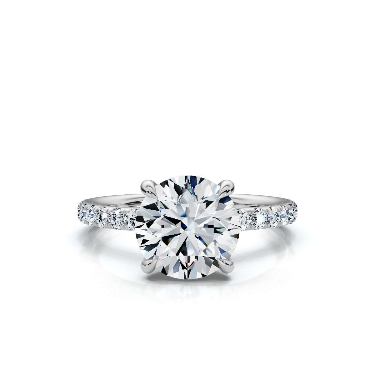 14K White Gold Cleopatra Hidden Accents Lab Grown Diamond Ring (1/2 ct. tw)