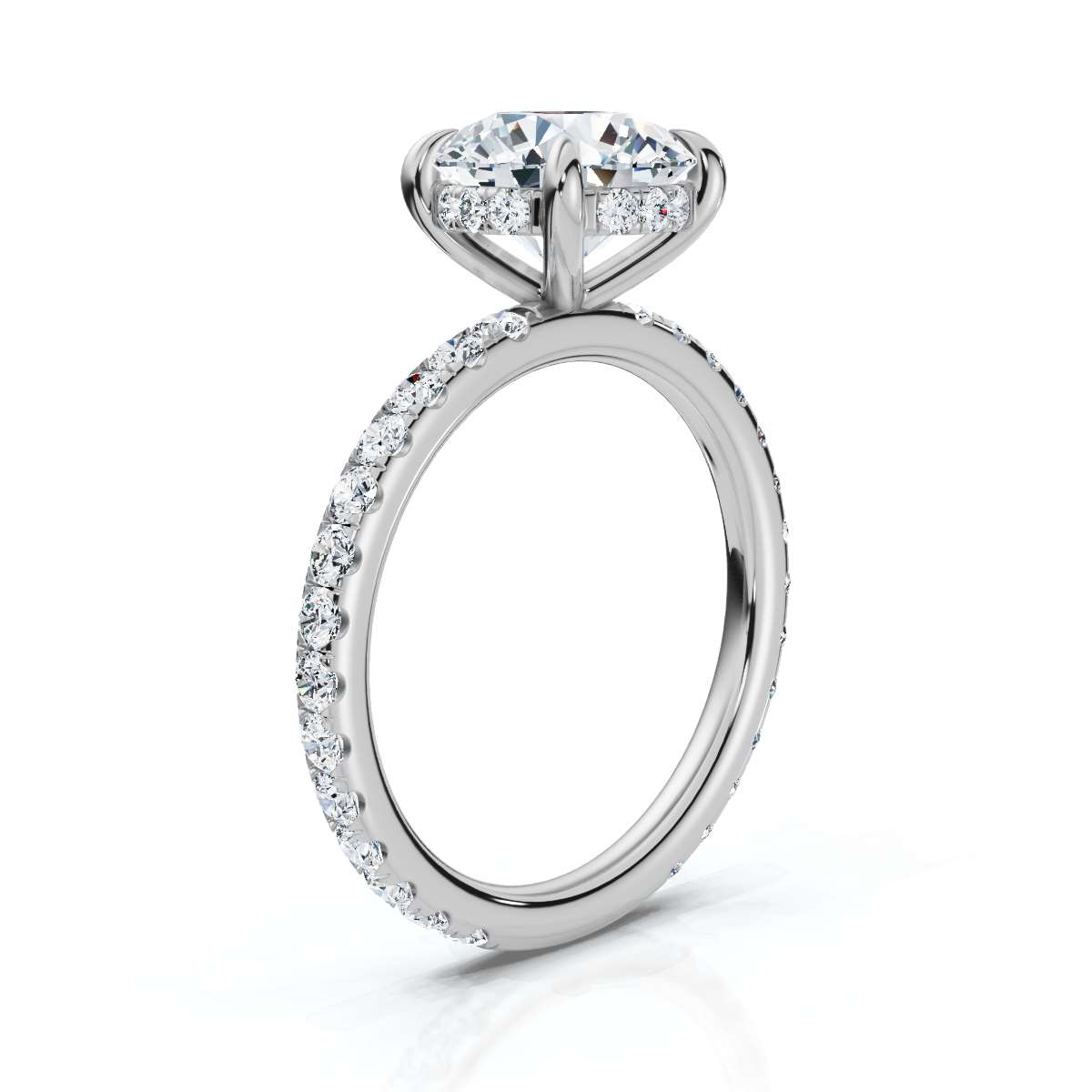 14K White Gold Cleopatra Hidden Accents Lab Grown Diamond Ring (1/2 ct. tw)
