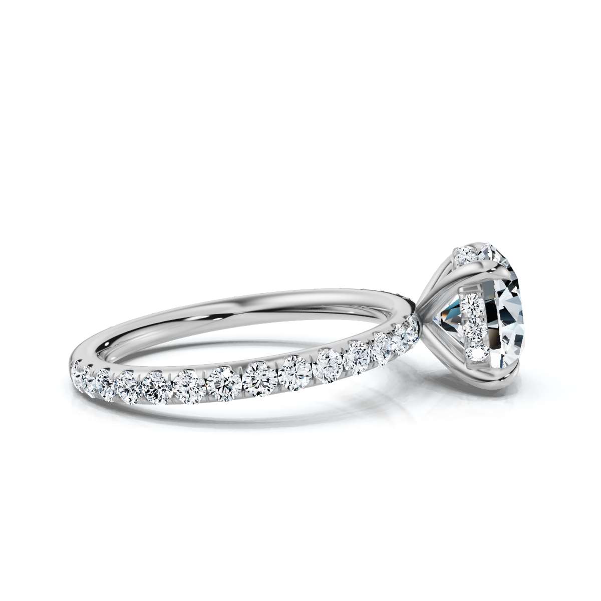 14K White Gold Cleopatra Hidden Accents Lab Grown Diamond Ring (1/2 ct. tw)