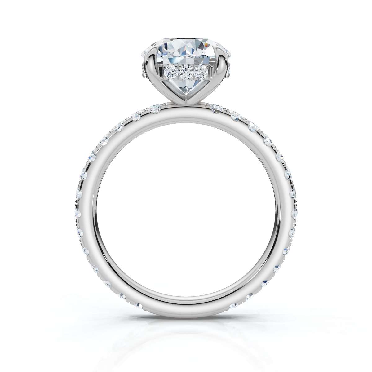 14K White Gold Cleopatra Hidden Accents Lab Grown Diamond Ring (1/2 ct. tw)