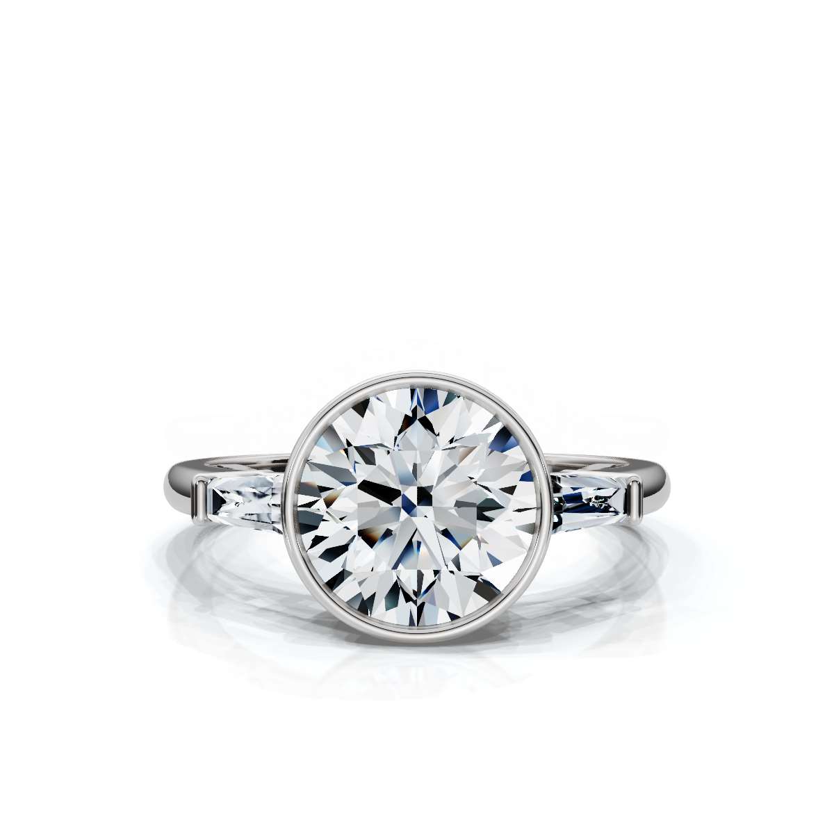 14K White Gold Lenore Three Stone Lab Grown Diamond Ring (1/5 ct. tw)