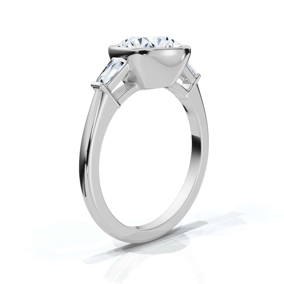14K White Gold Lenore Three Stone Lab Grown Diamond Ring (1/5 ct. tw)