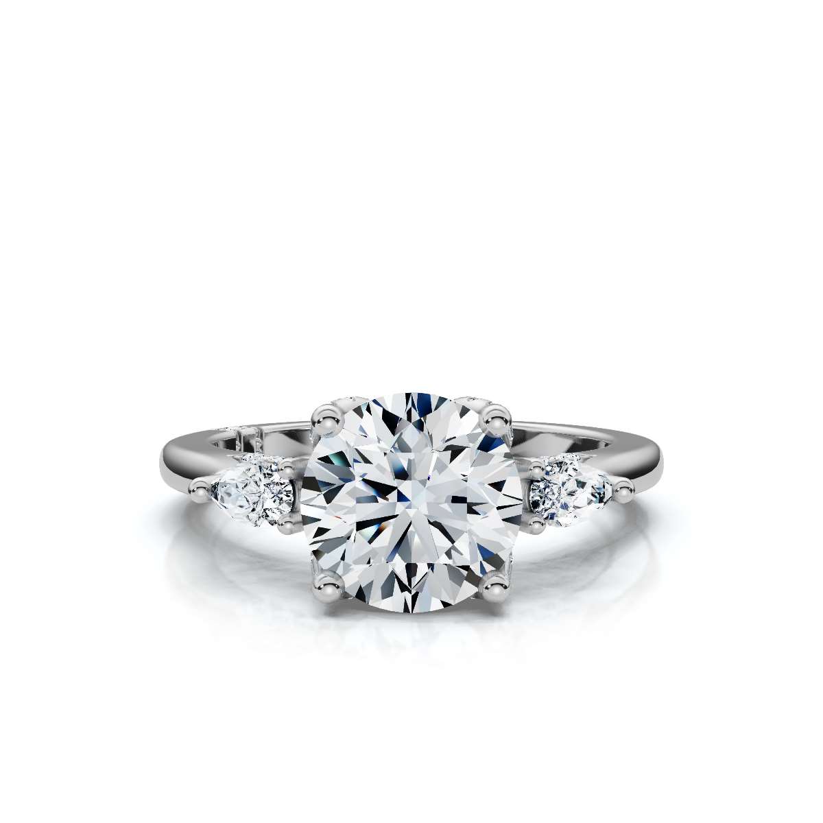 14K White Gold Kairi Three Stone Pear Lab Grown Diamond Ring (1/2 ct. tw)